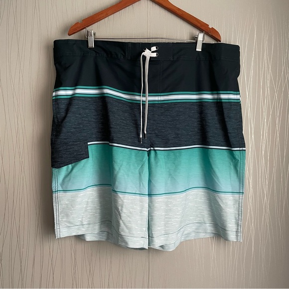 Sonoma Other - Sonoma -Flexwear Aqua teal striped board shorts, Men’s XXL 9.5" inseam